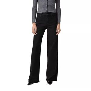 PAIGE Anessa High Rise Wide Leg Jeans in Black Shadow